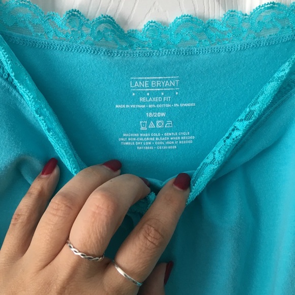 Lane Bryant Turquoise Tank Lace Design size 18/20W - Picture 5 of 6